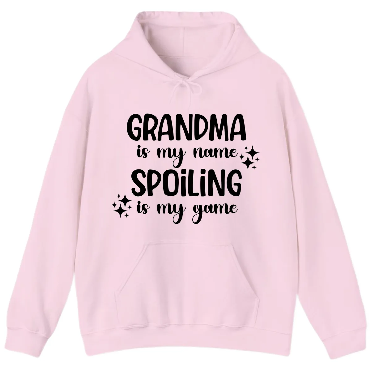 Grandma Is My Name Spoiling Is My Game Hoodie in Light Pink
